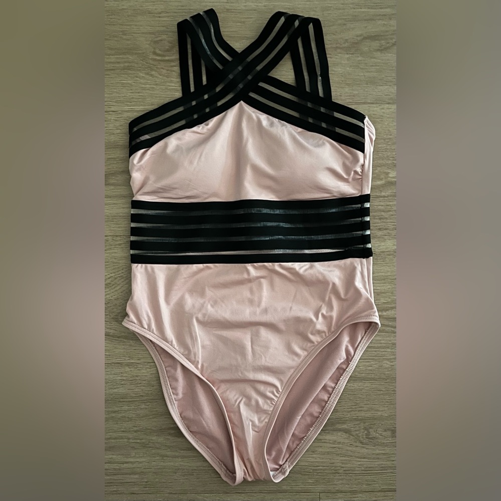 2 Kenneth Cole S one pieces pink mesh stripe fitted 1 free merona black bottom S